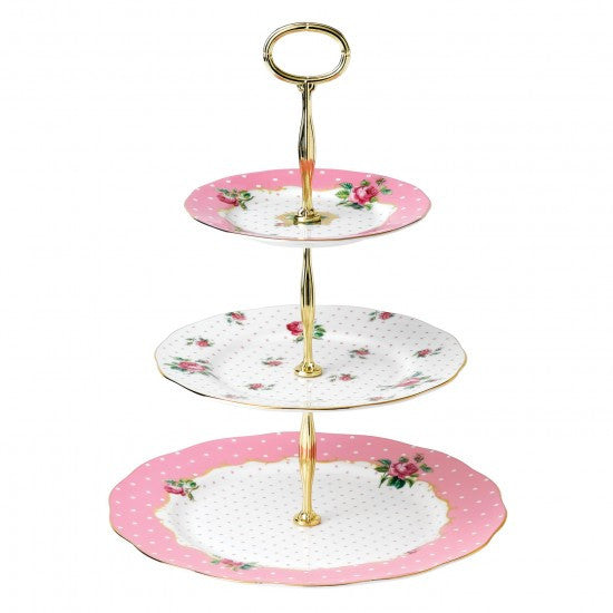 CHEEKY PINK VINTAGE 3-TIER CAKE STAND