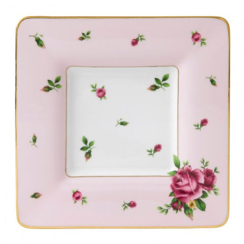 NEW COUNTRY ROSES PINK SQUARE TRINKET TRAY